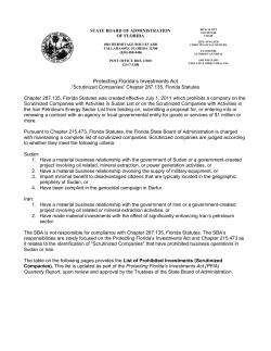 Protecting Florida`s Investments Act