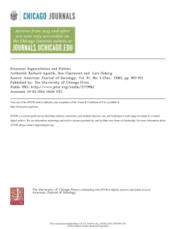Economic Segmentation and Politics