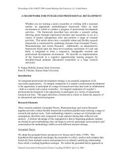 A FRAMEWORK FOR INTEGRATED PROFESSIONAL