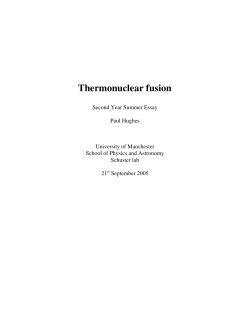 Thermonuclear fusion