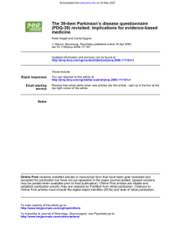 medicine (PDQ-39) revisited: implications for