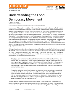 Understanding the Food Democracy Movement