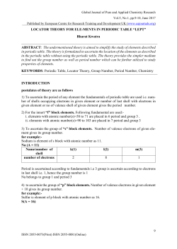 LOCATOR THEORY FOR ELE-MENTS IN PERIODIC TABLE &ldquo;LEPT