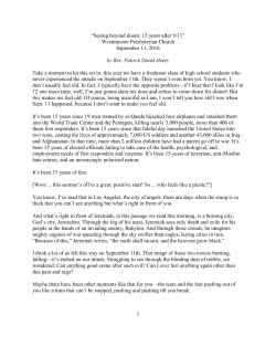 1 &ldquo;Seeing beyond doom: 15 years after 9/11&rdquo; Westminster