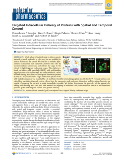 Targeted Intracellular Delivery of Proteins with Spatial and Temporal