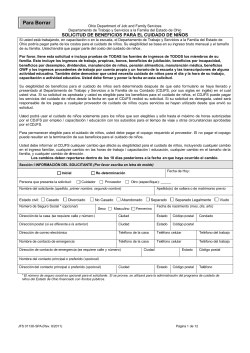 solicitud de beneficios para el cuidado de ni&ntilde;os