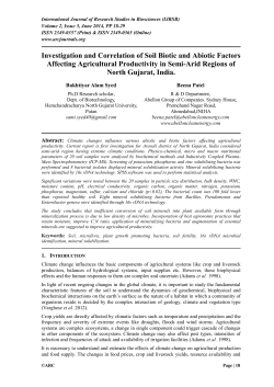 Investigation and Correlation of Soil Biotic and Abiotic Factors
