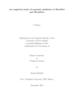 An empirical study of semantic similarity in WordNet and Word2Vec