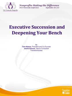 Executive Succession and Deepening Your Bench