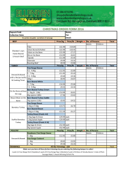 CHRISTMAS FOOD ORDER FORM Click here to