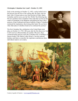 Christopher Columbus Saw Land! - October 12, 1492 Early in the