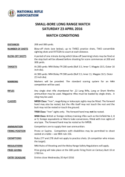 Long Range .22RF Programme 2013