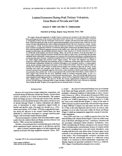 Limited extension during peak Tertiary volcanism, Great Basin of