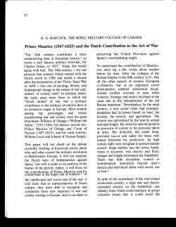 Prince Maurice (1567-1625) and the Dutch Contribution to the Art of