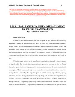 liar, liar, pants on fire - impeachment by cross examination