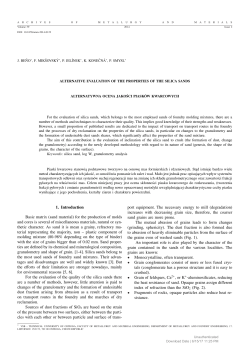 Alternative Evaluation of the Properties of the Silica Sands
