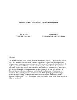 Language Shapes Public Attitudes Toward Gender Equality Efr&eacute;n O