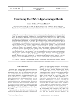 Examining the ENSO&ndash;typhoon hypothesis