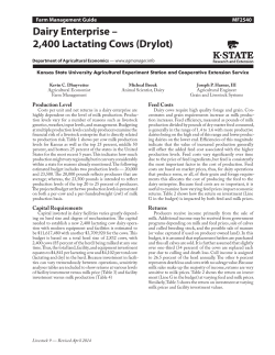 MF2540 Dairy Enterprise - 2400 Lactating Cows