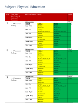 Subject: Physical Education