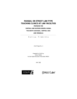 Manual on Street Law-Type Teaching Clinics at