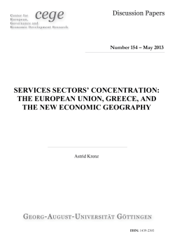 Services Sectors` Concentration: the European Union, Greece, and