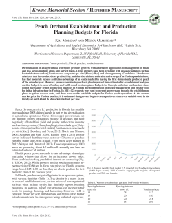 Peach Orchard Establishment and Production Planning Budgets for