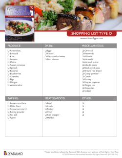 SHOPPING LIST TYPE O