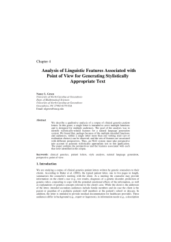 Analysis of Linguistic Features Associated with Point of View for