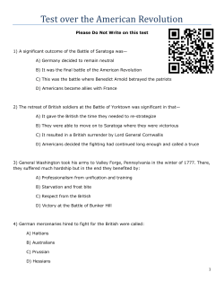 Test over the American Revolution