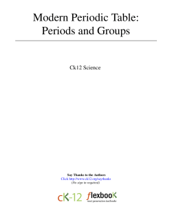 Modern Periodic Table: Periods and Groups