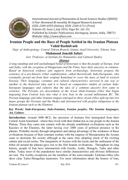 Iranian People and the Race of People Settled in the Iranian Plateau