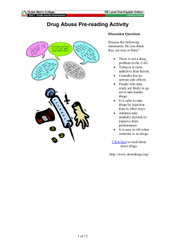 Drug Abuse Pre-reading Activity