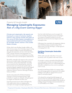 Managing Catastrophe Exposures