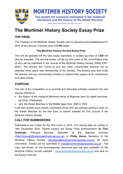 The Mortimer History Society Essay Prize