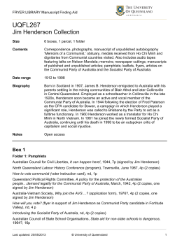 UQFL267 Jim Henderson Collection - UQ Library