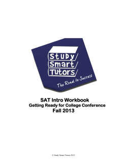 SAT Workbook &ndash; Study Smart Tutors