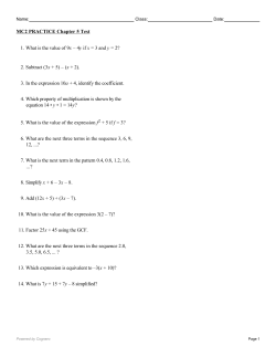 1. What is the value of 9x &ndash; 4y if x = 3 and y = 2? 2. Subtract (3x + 5