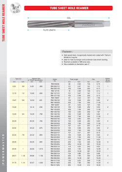 tube sheet hole reamer tube sheet hole reamer
