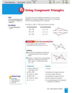 5.5 Using Congruent Triangles