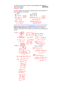 Aim #23: How do we solve a system of equations algebraically using