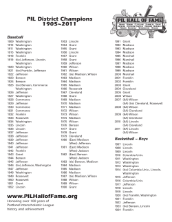 PIL District Champions 1905~2011