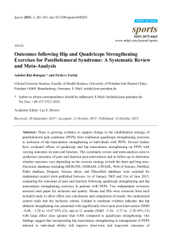 Outcomes following Hip and Quadriceps Strengthening Exercises