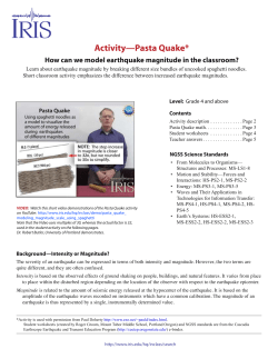Activity&mdash;Pasta Quake