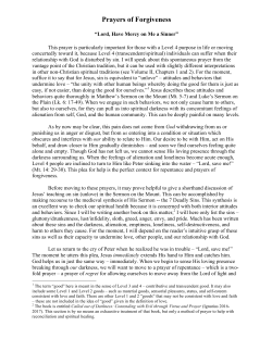 Prayers of Forgiveness