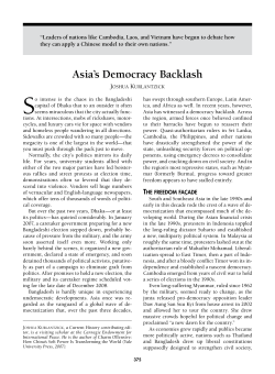 Asia`s Democracy Backlash - Carnegie Endowment for International