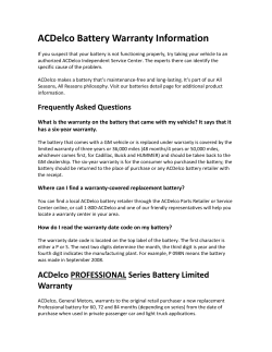 ACDelco Battery Warranty Information
