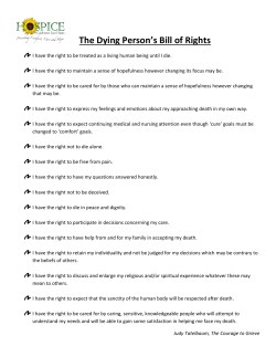 The Dying Person`s Bill of Rights
