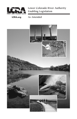 Lower Colorado River Authority Enabling Legislation