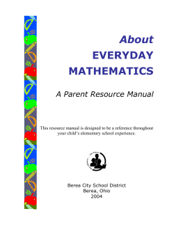 Math Parent Handbook - Berea City School District